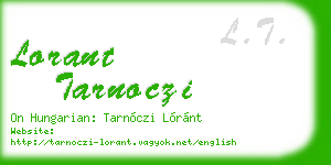 lorant tarnoczi business card